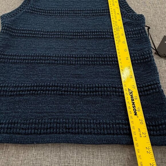 NEW! Simply Vera Wang Crochet Sweater Tank Top Sleeveless XS Round Neck Blue - Picture 7 of 13